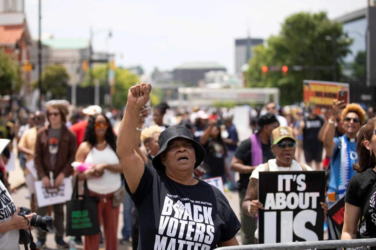 Thousands rally to defend Black voters in Civil Rights landmark