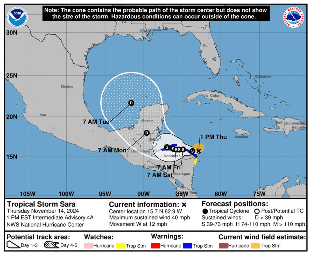 Tropical Storm Sara forms as experts warn of possible Florida impacts