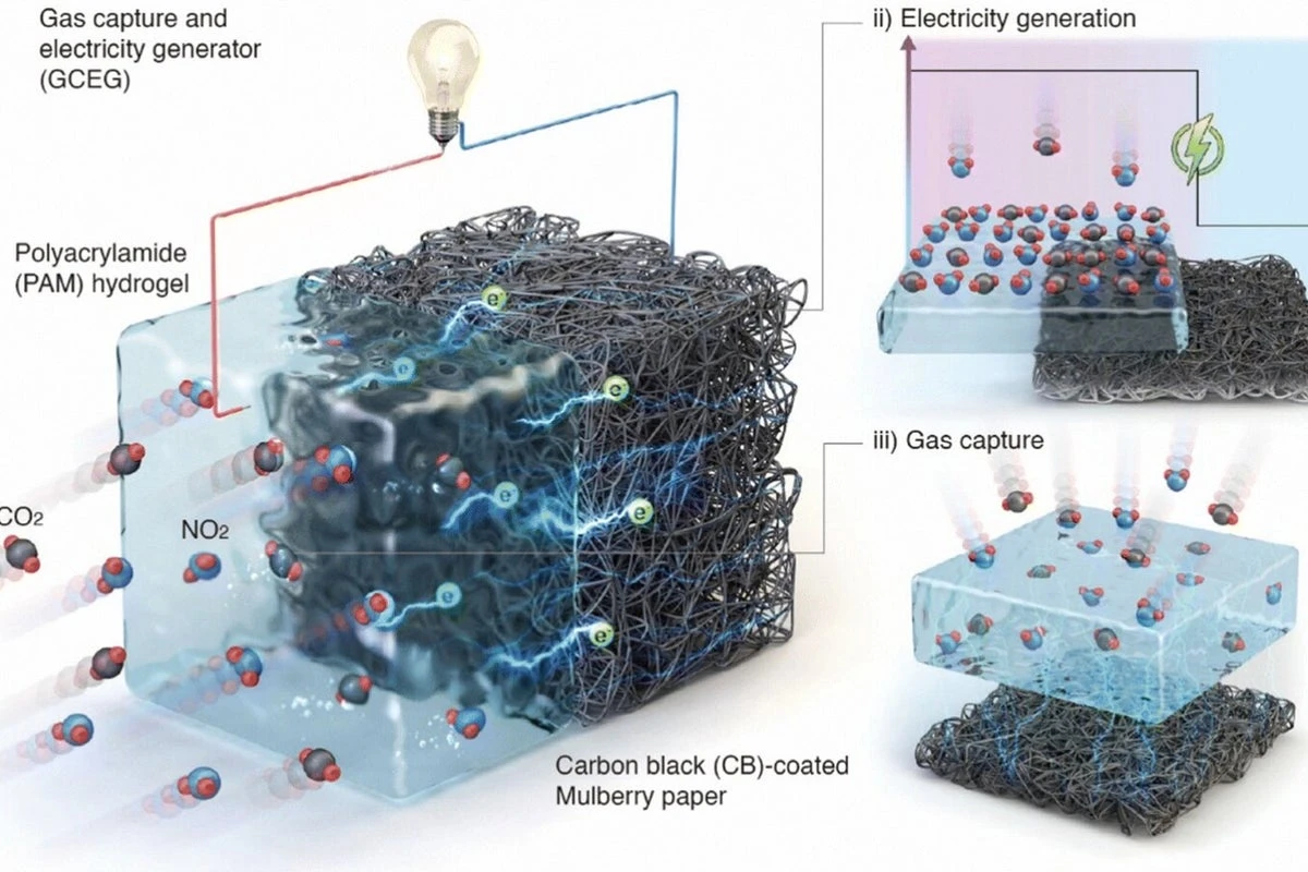 New ‘gas battery’ turns noxious pollutants into electricity