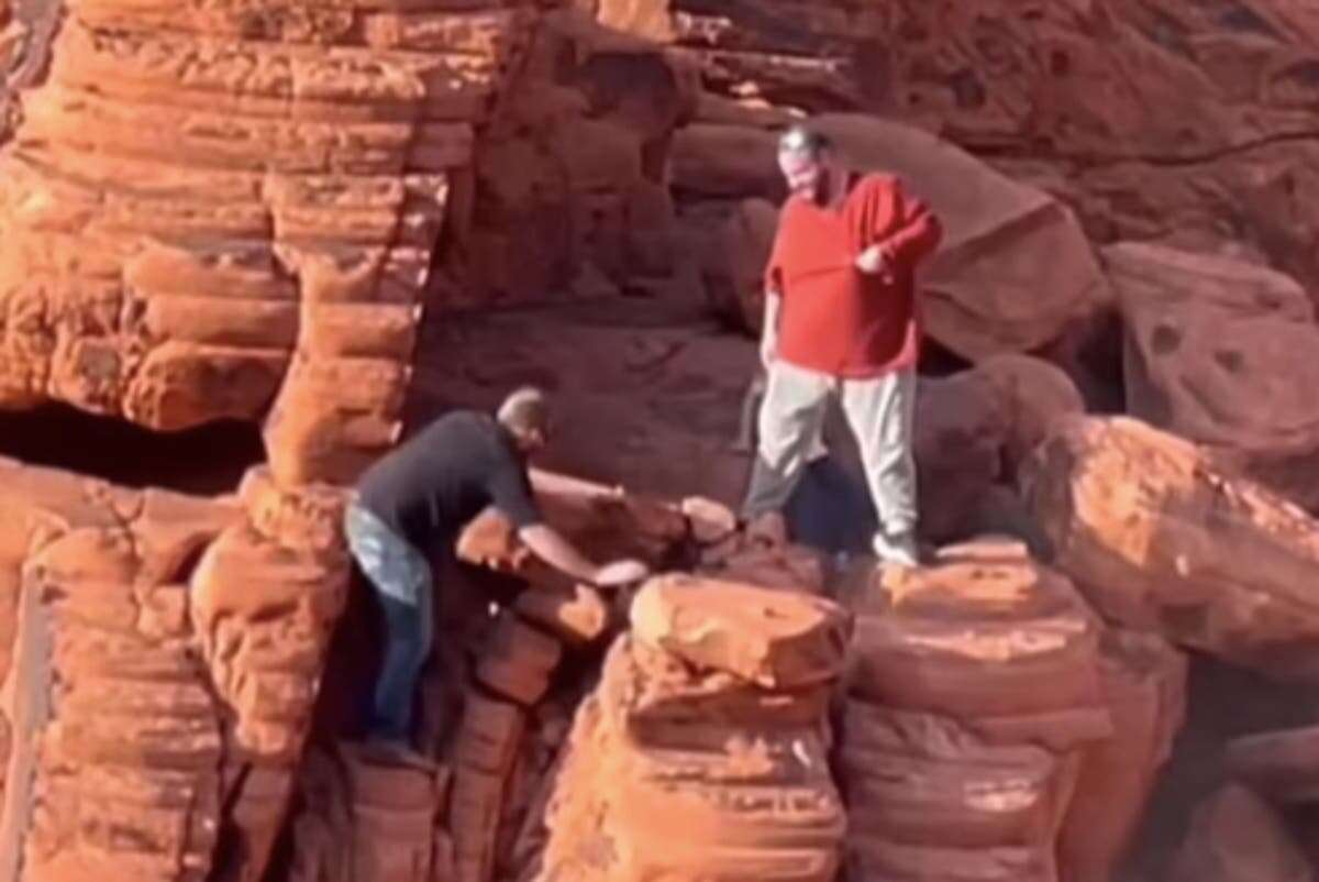 Two men accused of damaging 140-million-year-old rock formations