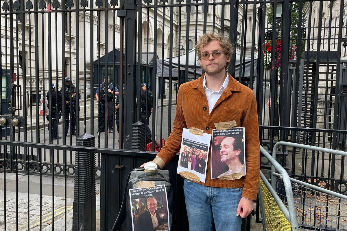 Family of Briton jailed in India without trial protest Modi UK visit