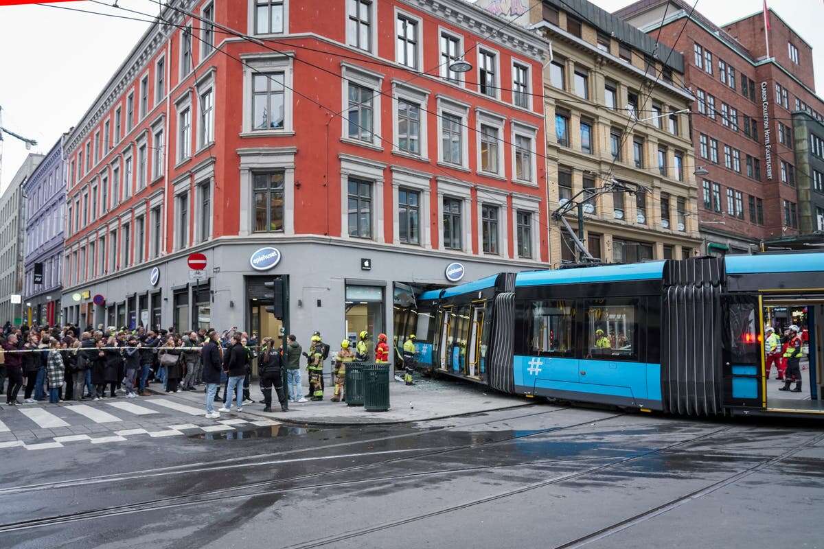 Tram crashes through shop window in central Oslo