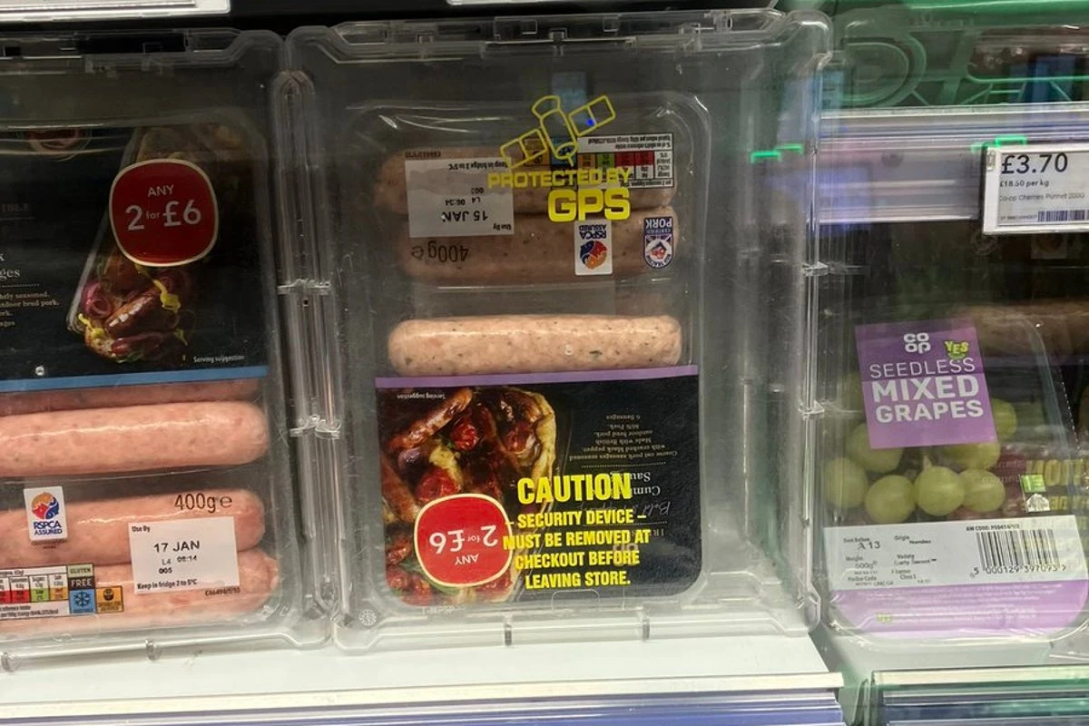 GPS trackers fitted to sausages in supermarkets