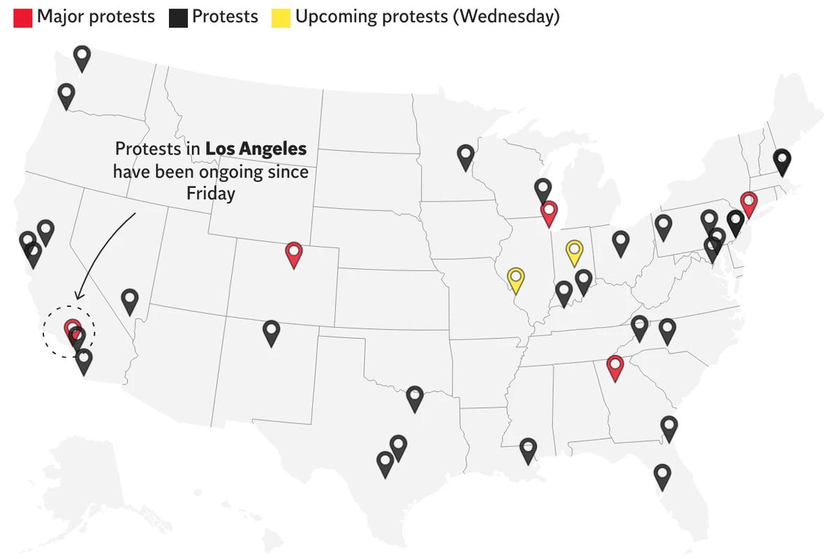 Mapped: 37 cities where anti-ICE protests have erupted across the US