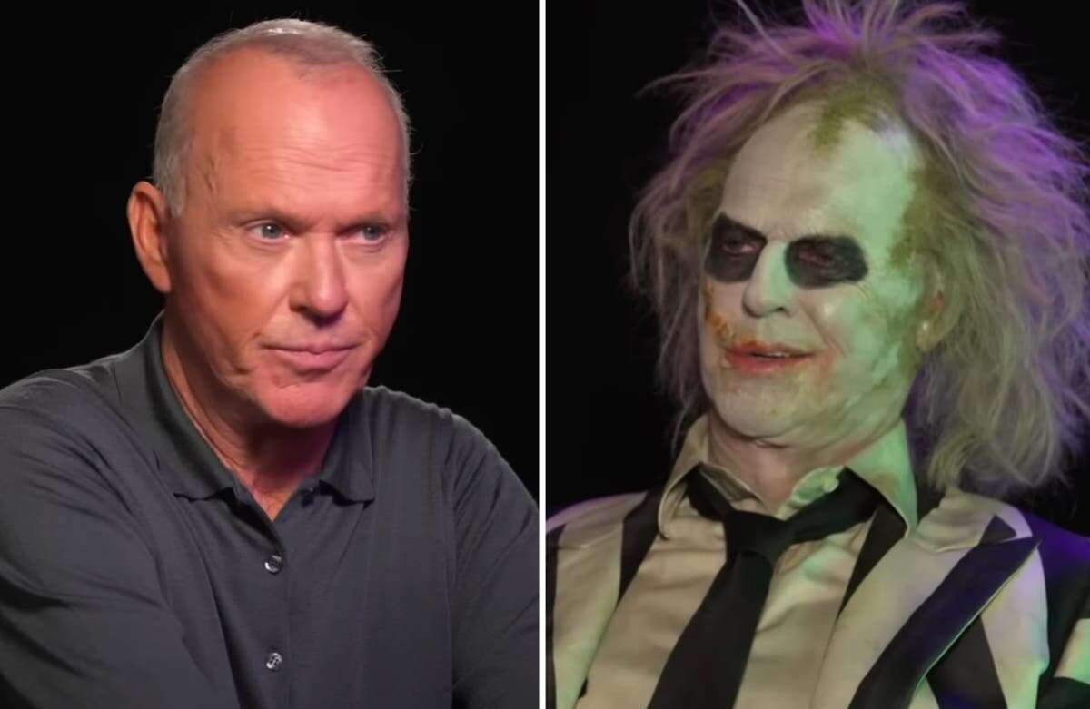 Beetlejuice scoffs chicken wings in Hot Ones opposite Michael Keaton