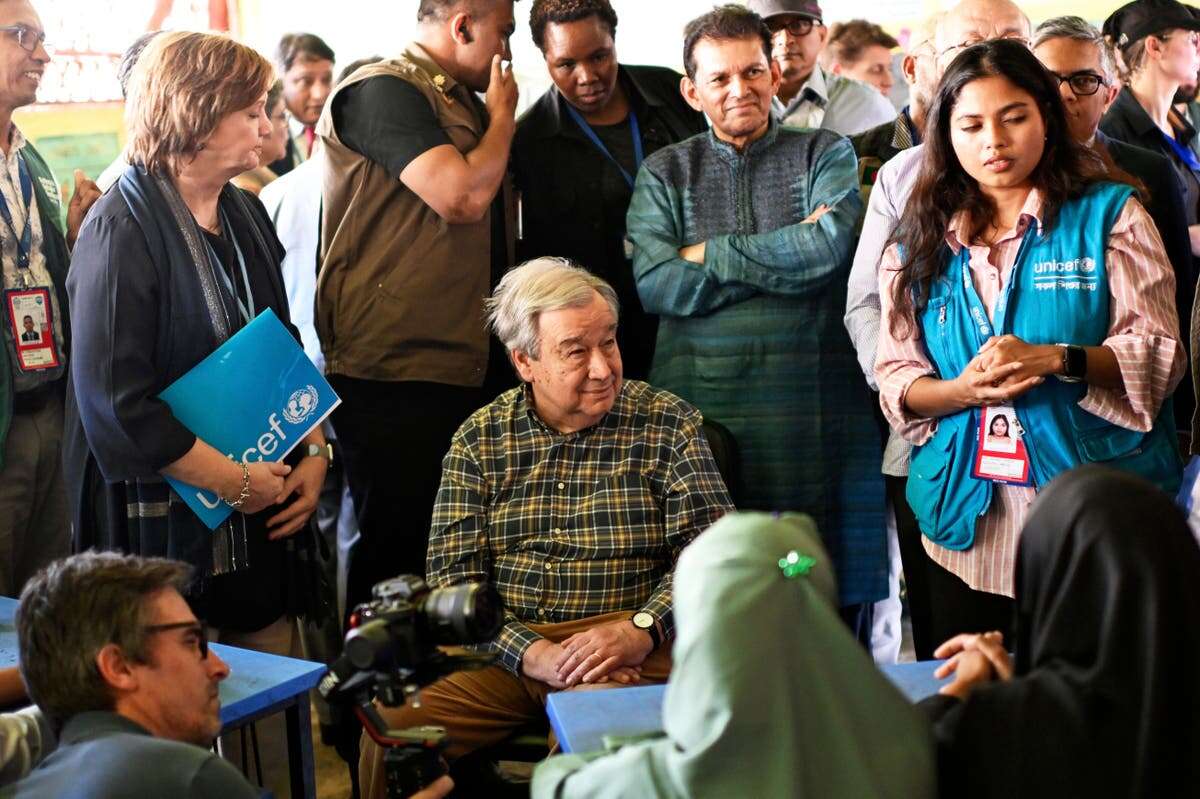 UN chief describes aid cuts as 'a crime' during visit to Rohingya refugee camps in Bangladesh