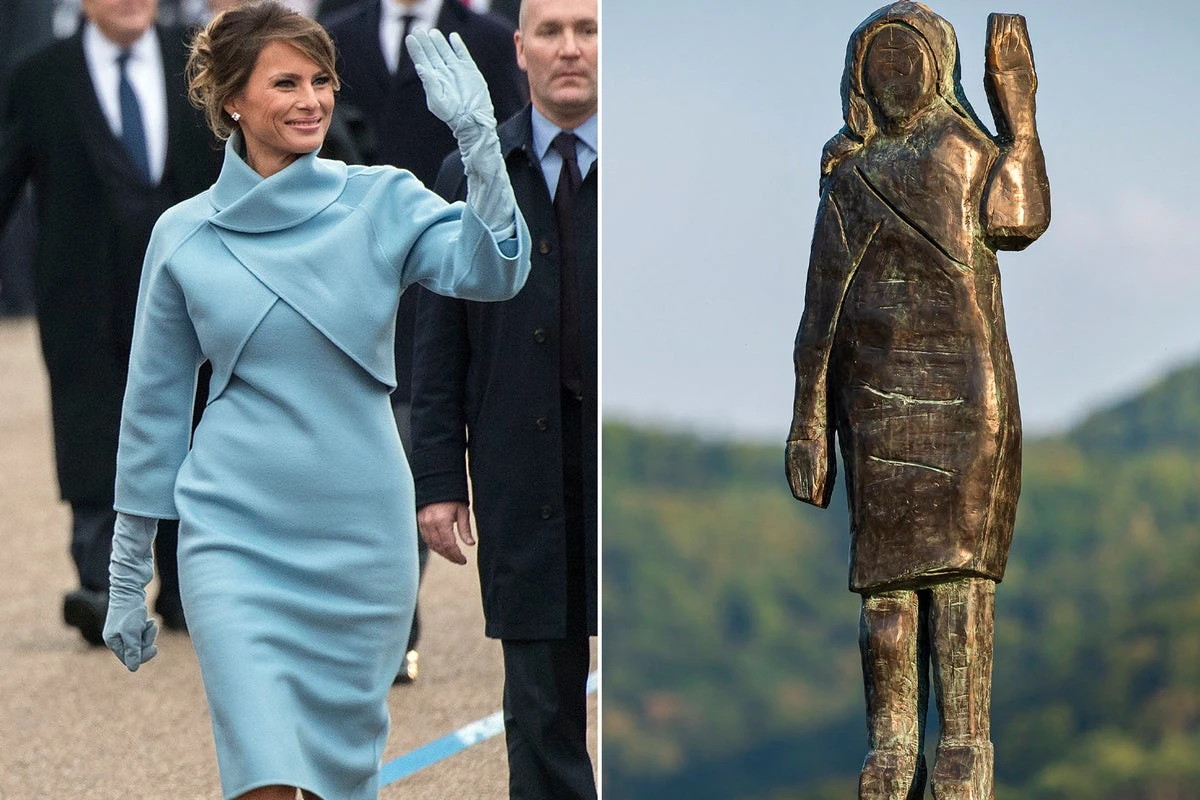 Bronze statue of Melania Trump hacked off at the ankles and stolen
