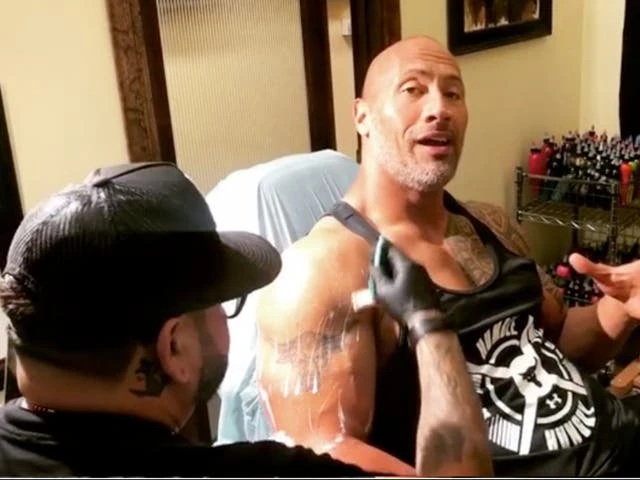 Dwayne Johnson reveals progress on bull tattoo after 30 hours
