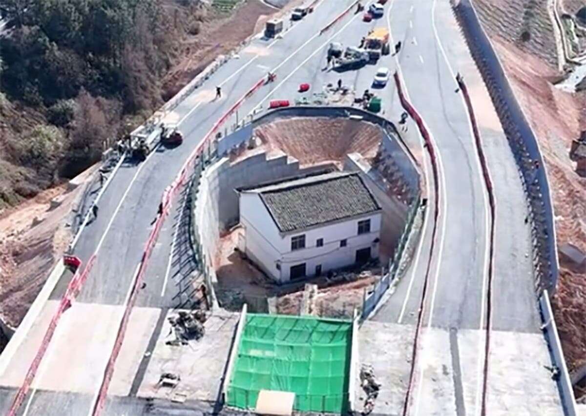 Grandfather has motorway built around his house after refusing to move