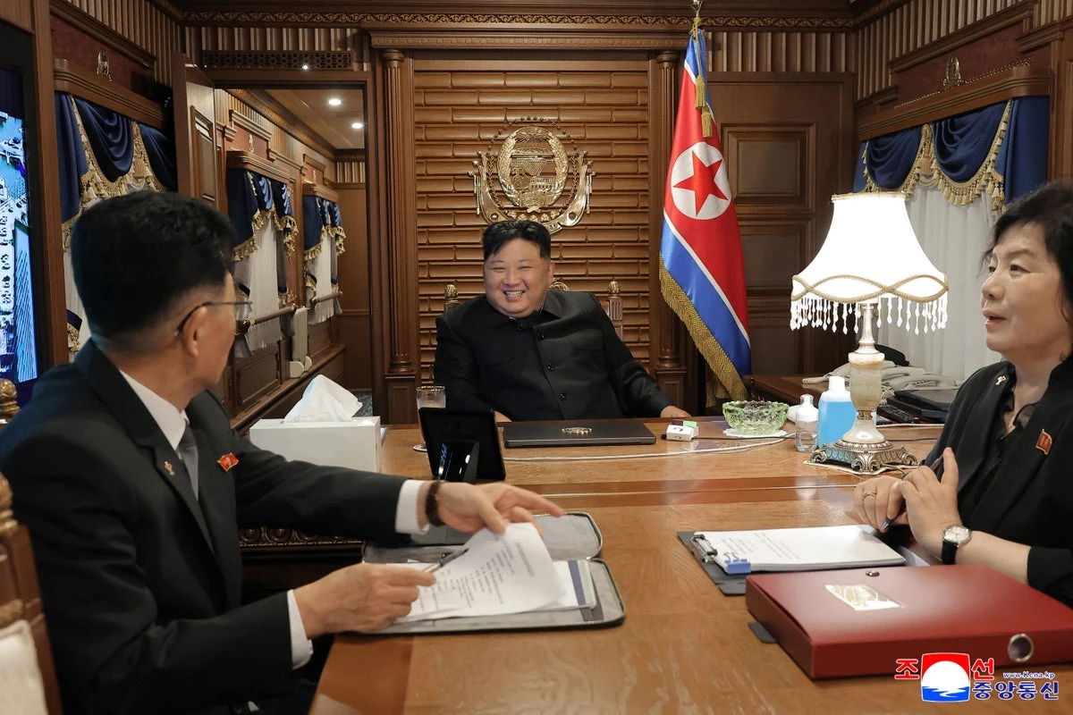 Kim Jong Un arrives in China on armoured train to meet Xi and Putin