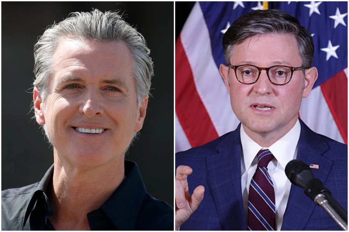 Mike Johnson says that Gavin Newsom ‘ought to be tarred and feathered’