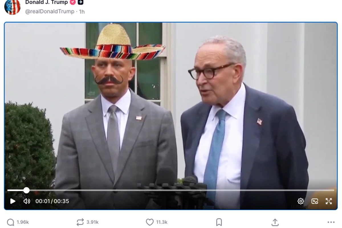 Trump posts AI shutdown video of Schumer saying nobody likes Democrats