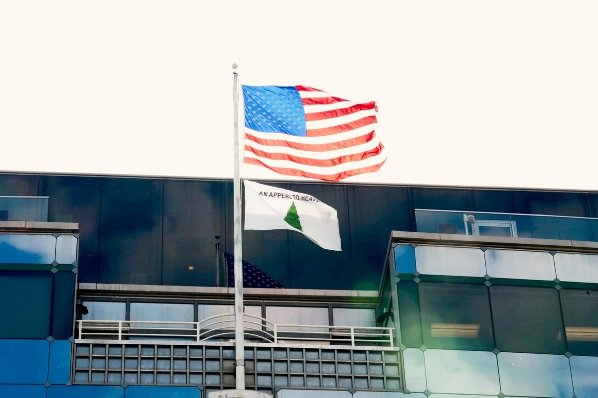 Flag used by Jan 6 rioters flown above government agency in DC