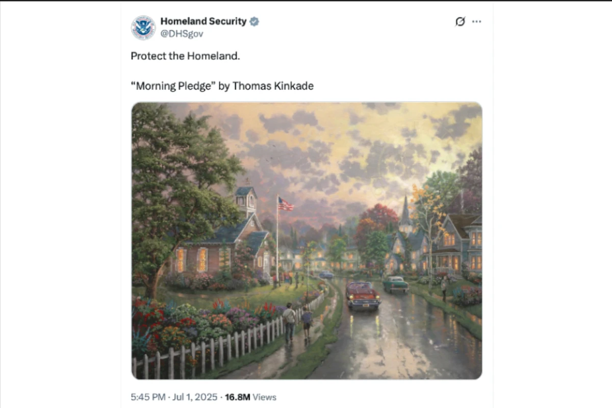 DHS used a Thomas Kinkade painting to push ‘anti-immigration’ message