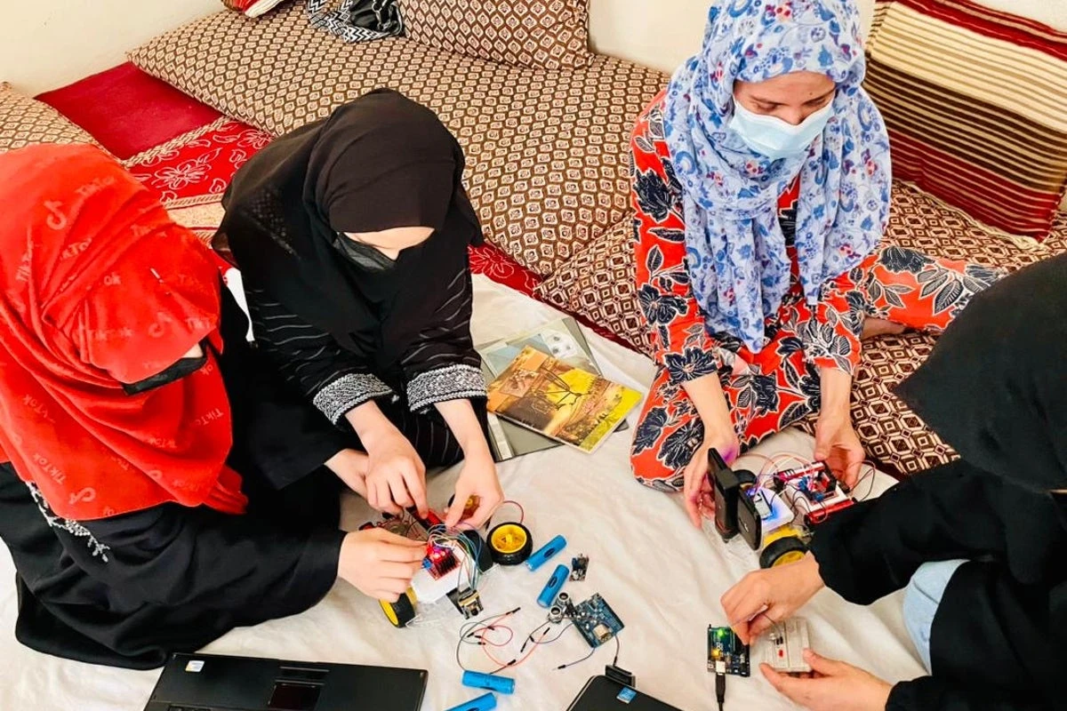 The Afghan girls building robots at home after Taliban education ban