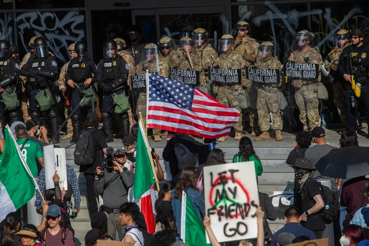 A third of Americans are backing the LA protests, poll finds