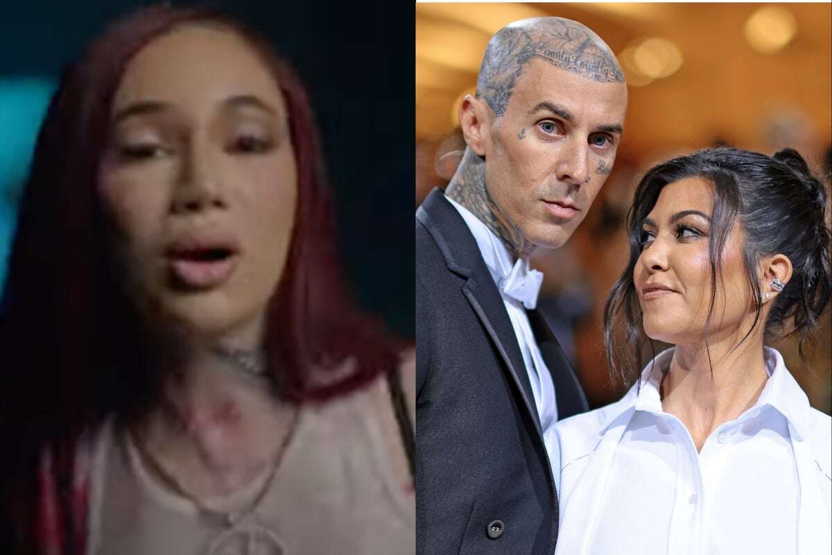 Travis Barker and Kourtney Kardashian trolled by Bhad Bhabie