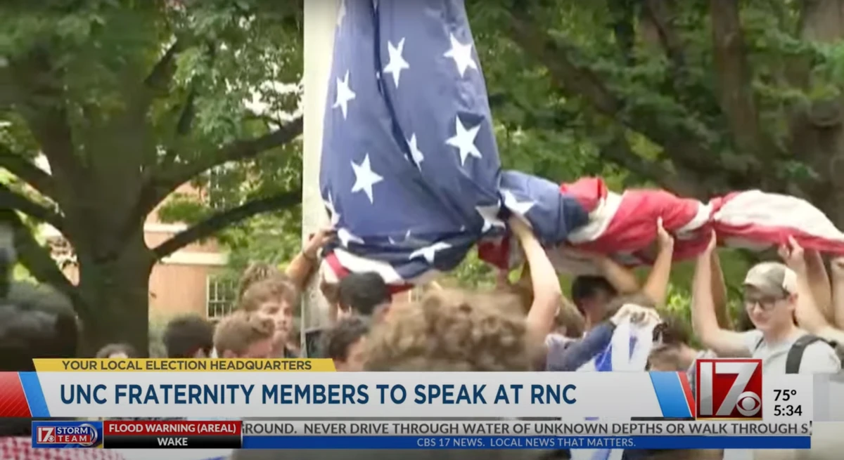 Frat that held up US flag during Gaza protests to be RNC speakers