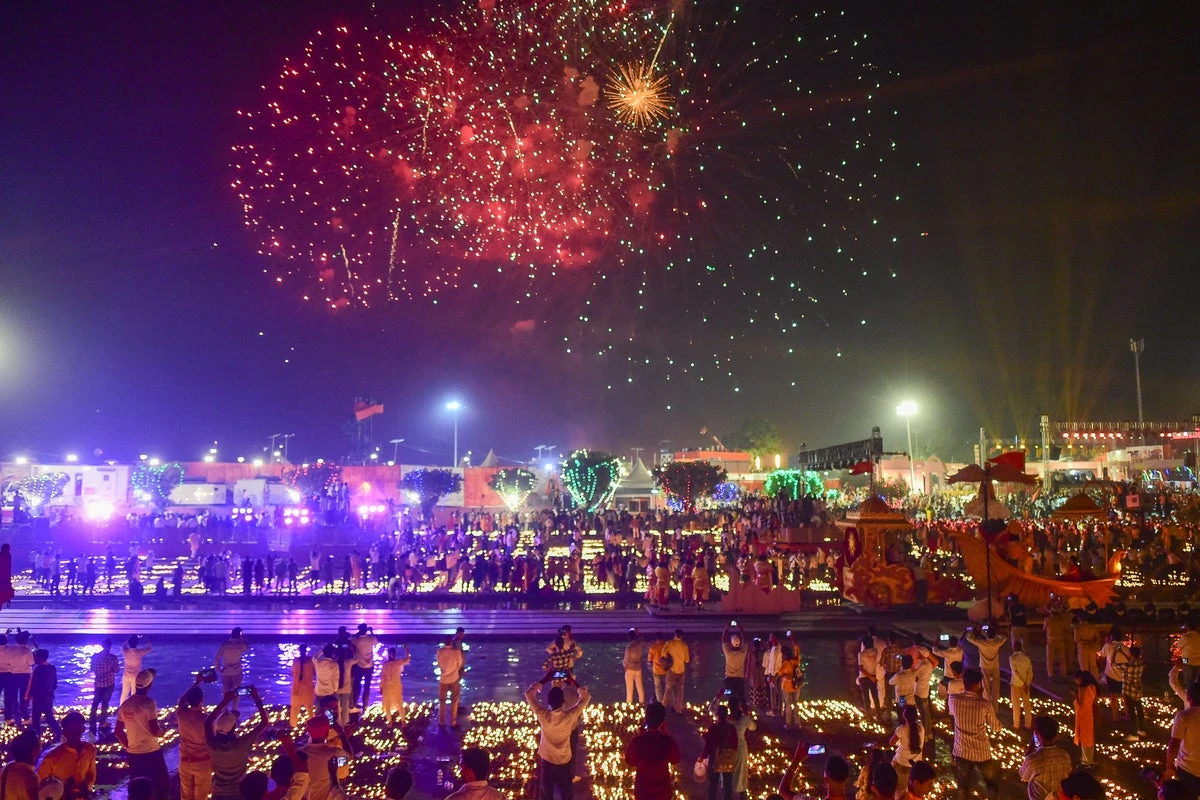 Diwali: India celebrates festival of lights with oil lamp world record