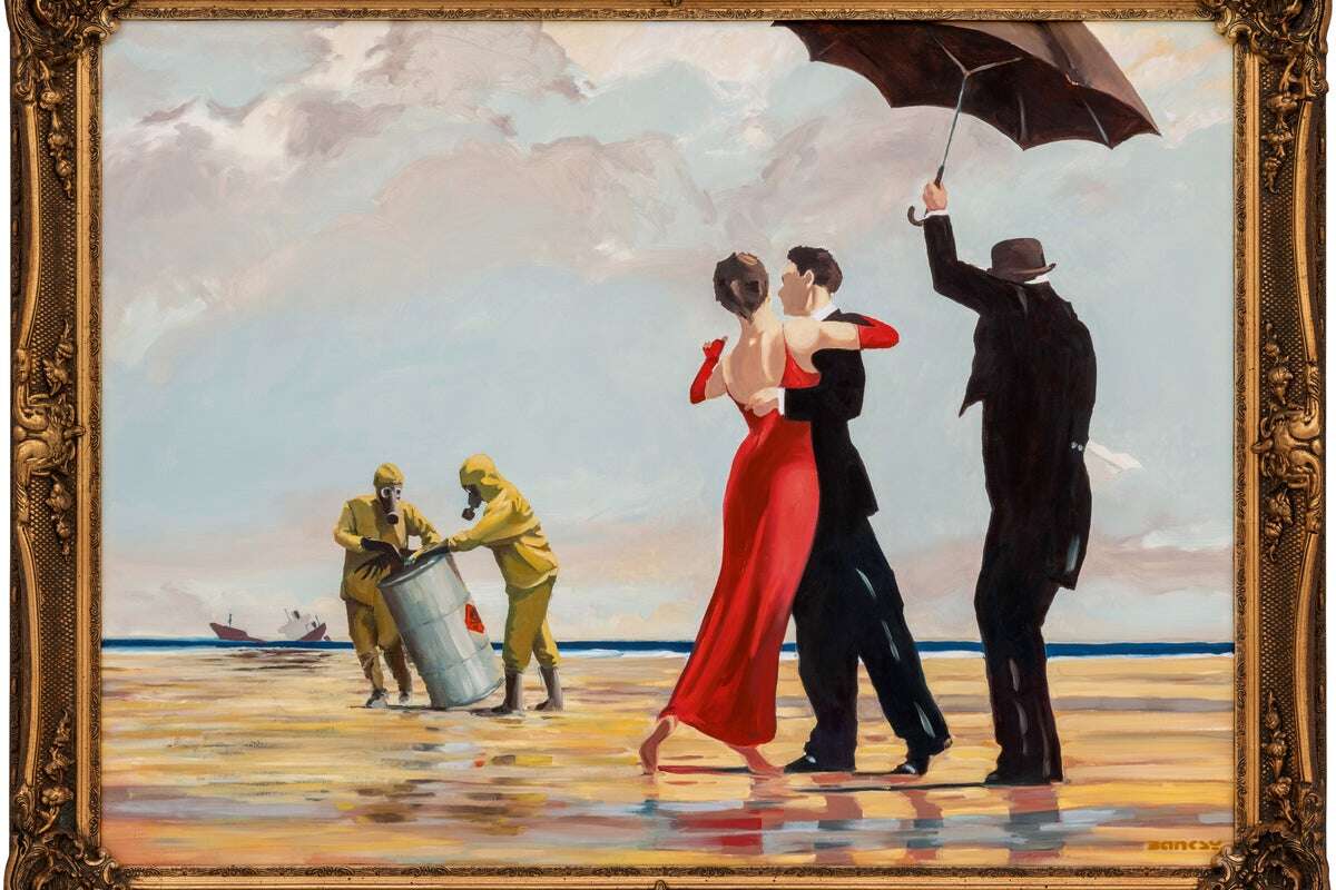 Banksy’s take on Vettriano painting sells for £4.3m