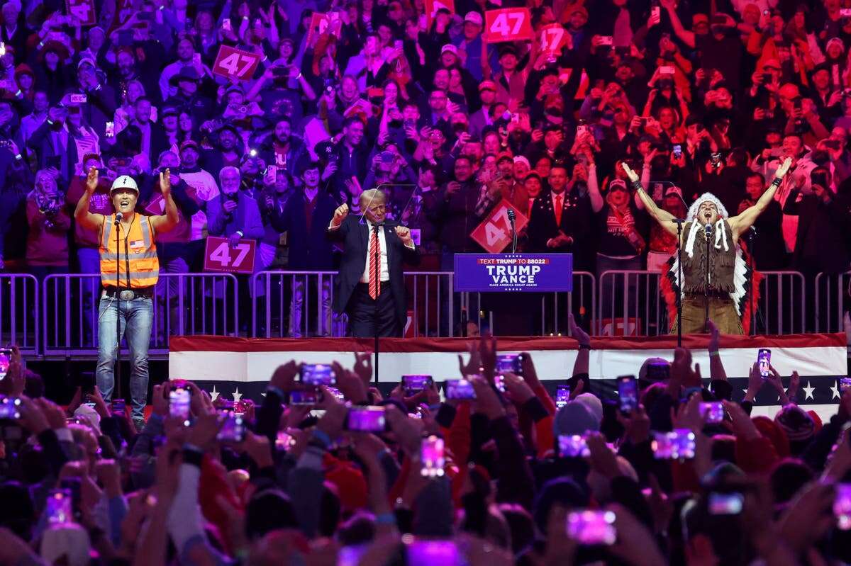 Trump concludes D.C. rally by dancing on stage with Village People