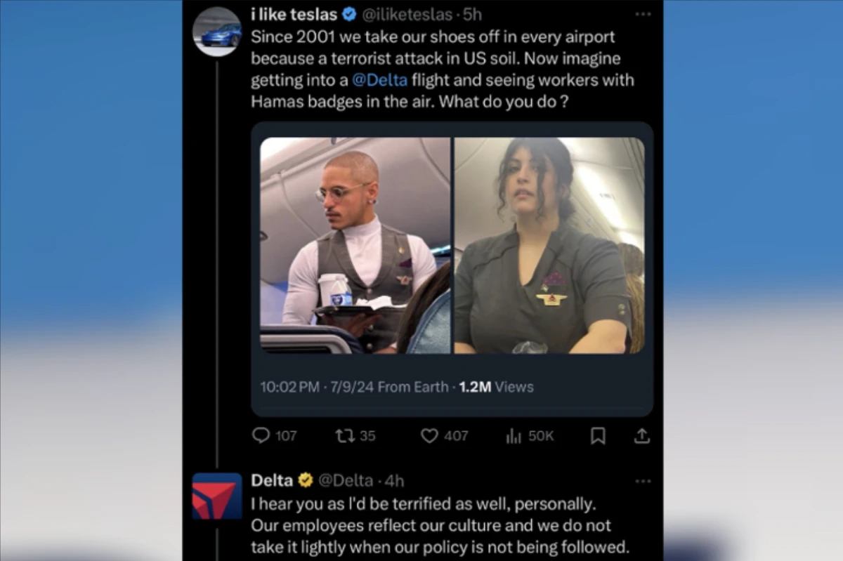 Delta changes policy after backlash over Palestinian pin X comments