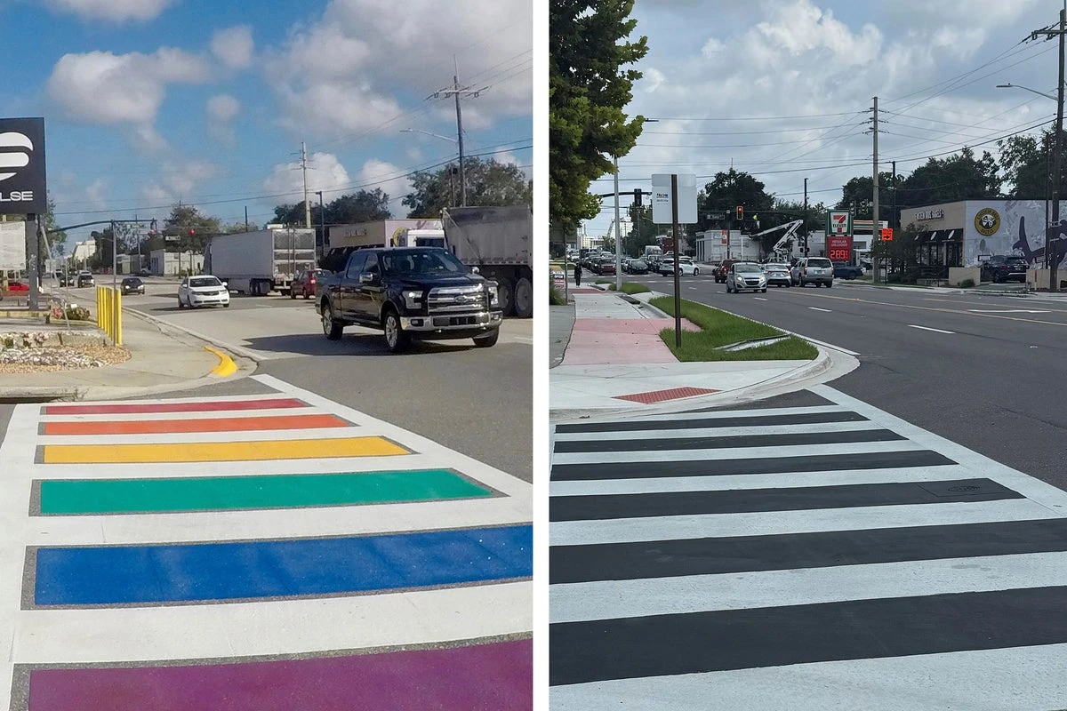 Rainbow crosswalk outside Pulse nightclub removed under Trump orders