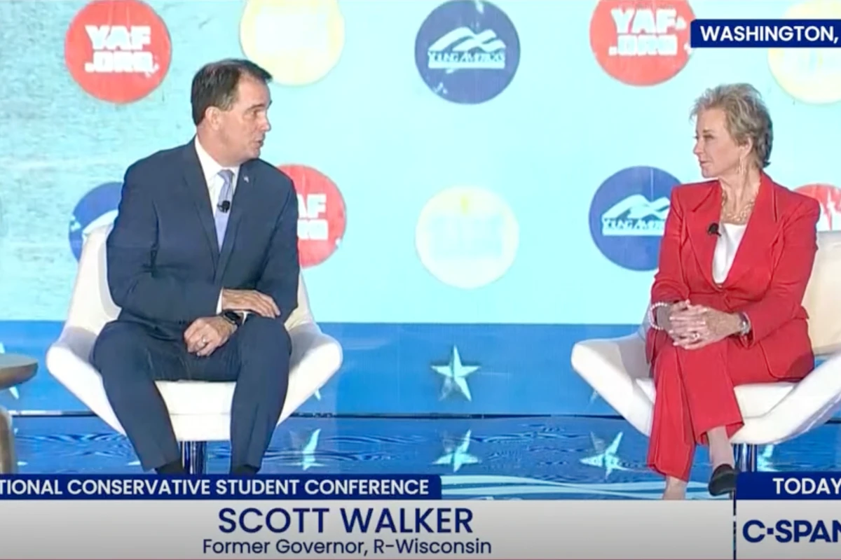 Linda McMahon derailed by clown music at conservative student event