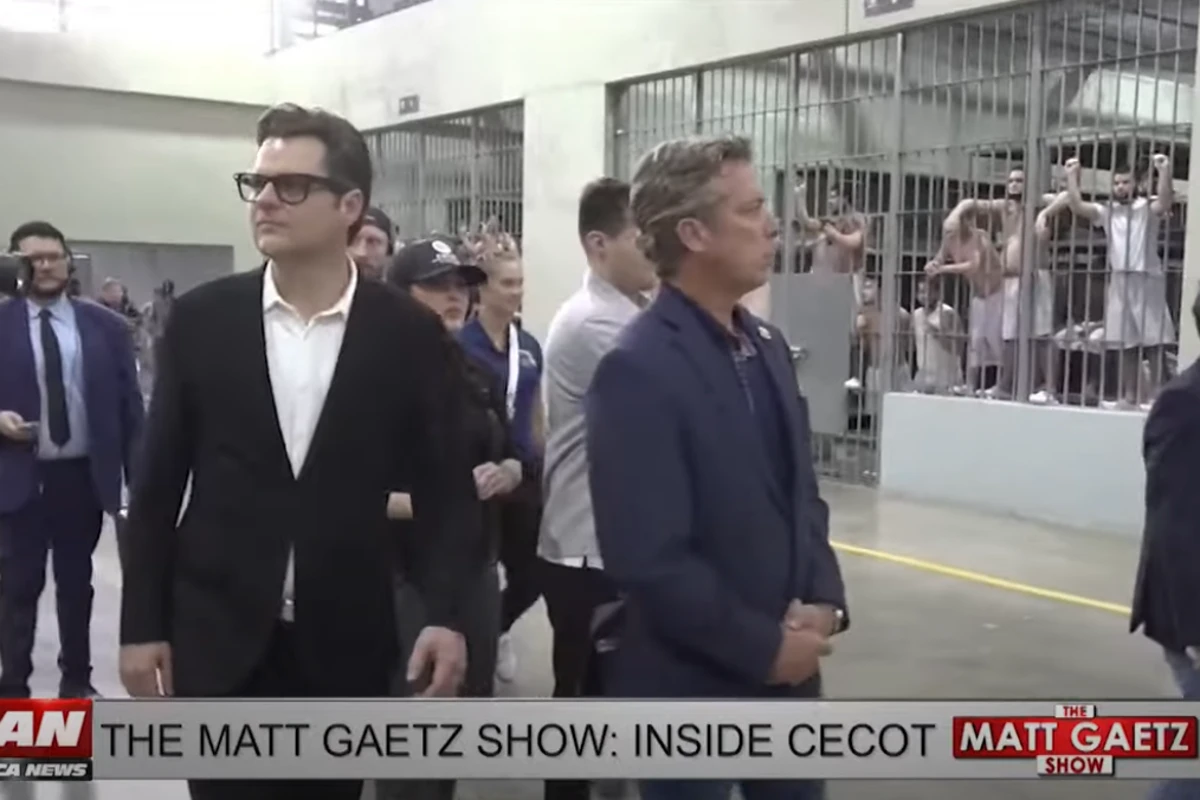 Deported inmates taunt Matt Gaetz and Republicans visiting CECOT