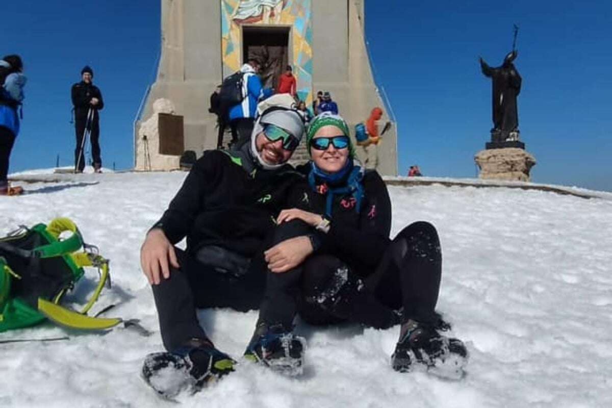 Couple’s last picture before wife dies plunging 160ft in mountains