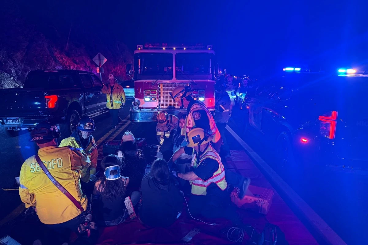 At least 20 injured after church bus crash in San Bernardino mountains