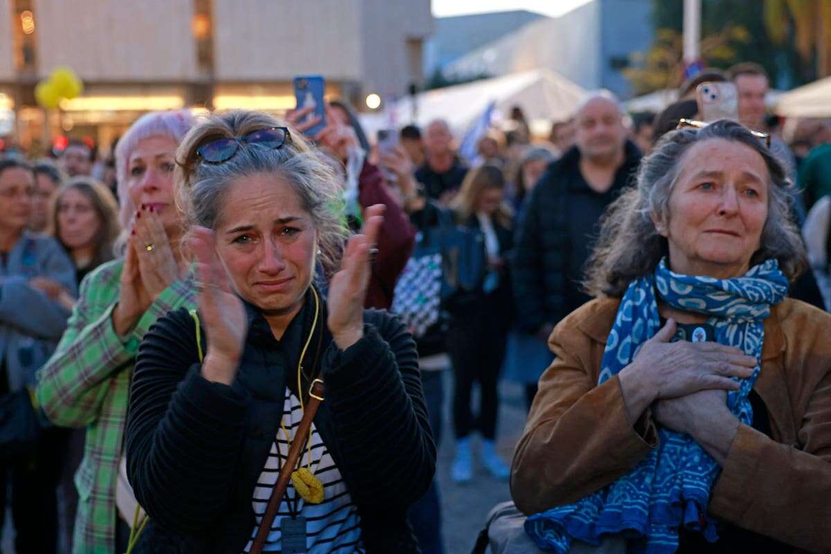 Watch: Freed Israeli hostages arrive at medical centre after release