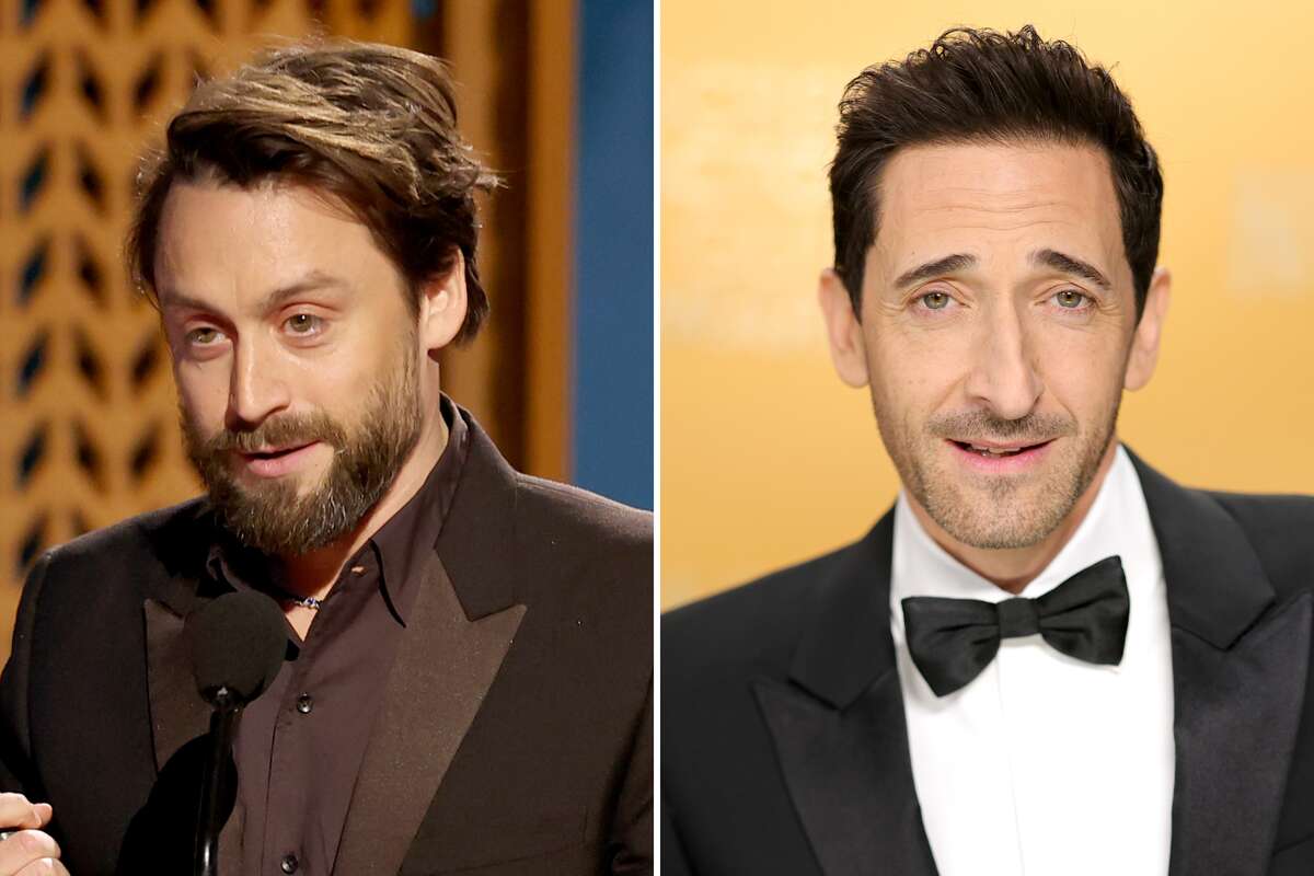 Kieran Culkin takes stray shot at Adrien Brody at 2025 SAG Awards