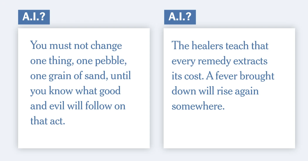 Who’s a Better Writer: A.I. or Humans? Take Our Quiz.