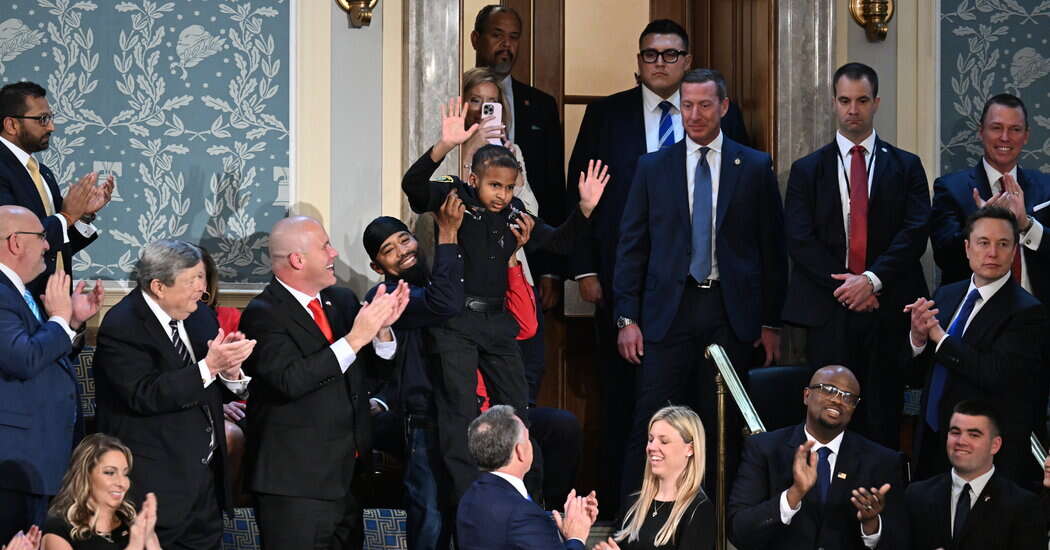 With Game Show Flair, Trump Honors Guests at Capitol Address