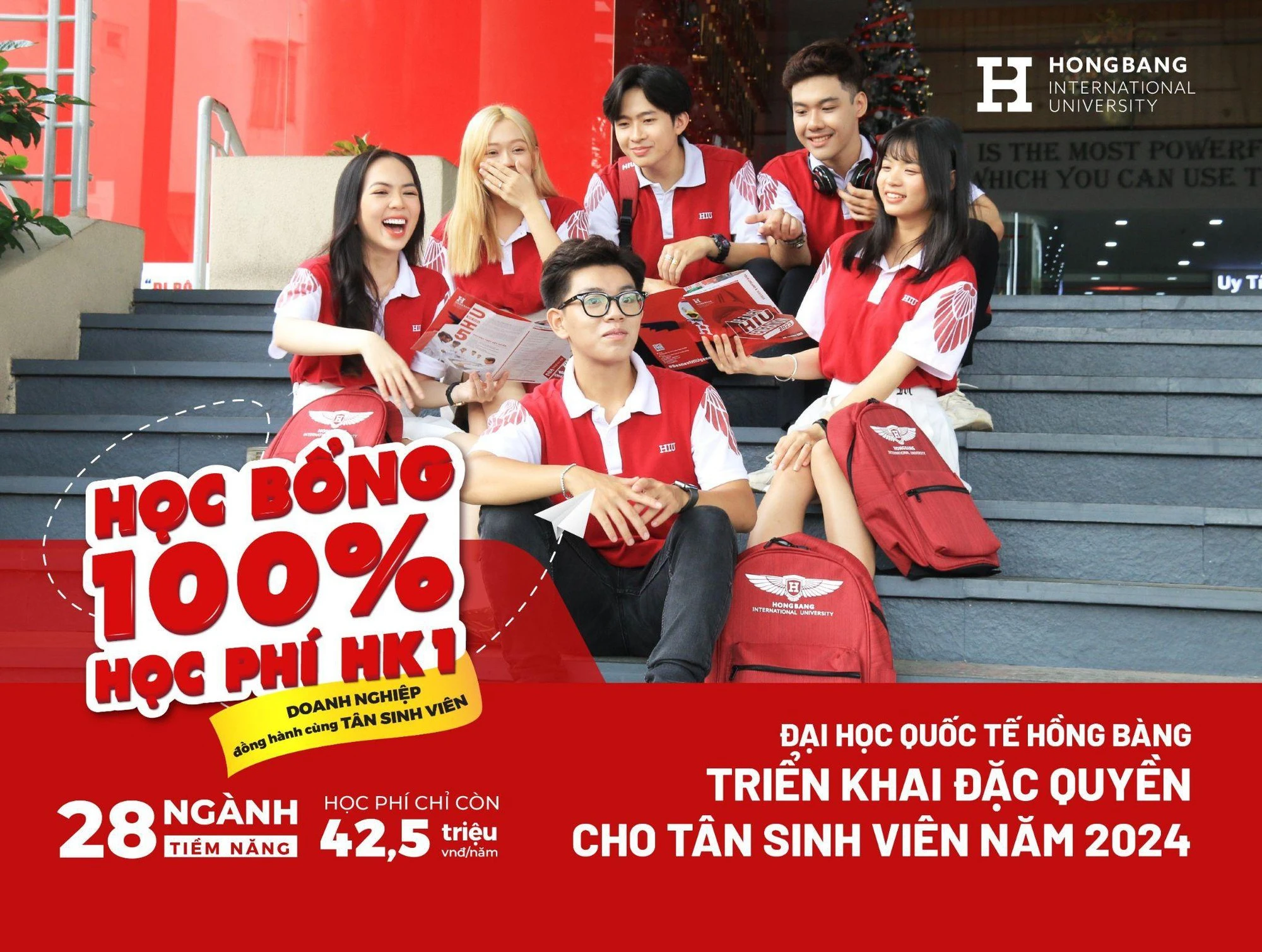 Đại học Quốc tế Hồng Bàng triển khai đặc quyền cho tân sinh viên năm 2024: Học bổng 100% học phí học kỳ I