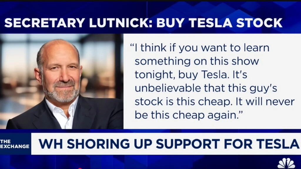 Trump’s Commerce Secretary Said Tesla Would Never Be This Cheap, The Market Called His Bluff