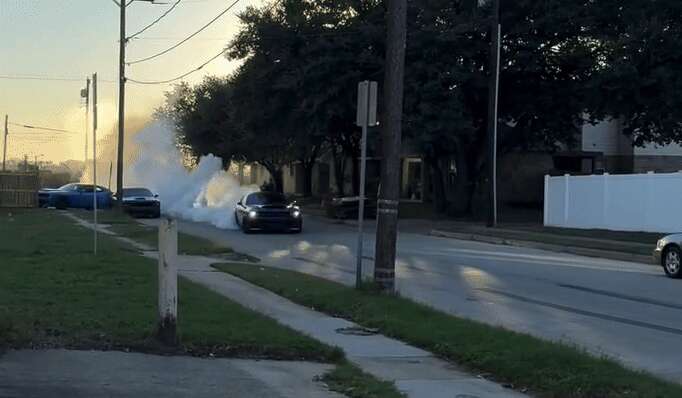 Dodge Demon 170 Slams Into Parked Cars After Burnout Fail