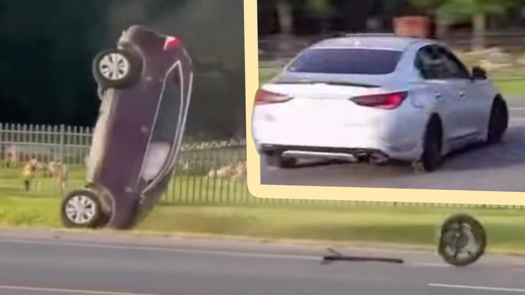 Infiniti Drift Fail Sends CR-V Cartwheeling