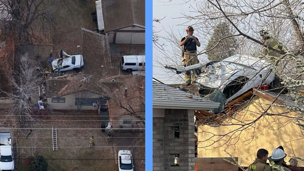 Dodge Challenger Goes Airborne Landing On Top Of Idaho Home