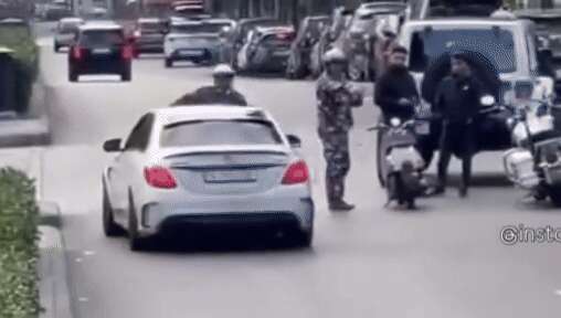 Reckless Mercedes C63 Driver Runs Down Cop In Lebanon