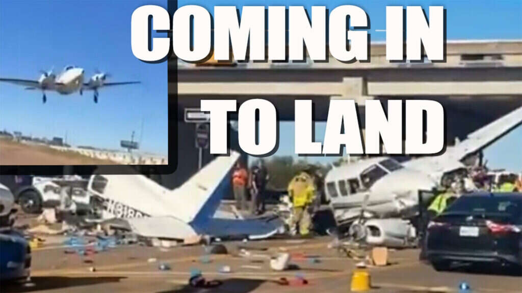 Airplane Runs Out Of Fuel And Crashes Into Cars On Texas Highway, Everyone Survives