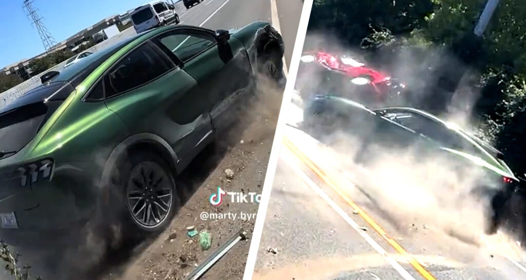 Mustang Mach-E Appears Unable To Stop Before Violent Crash In Viral Clip
