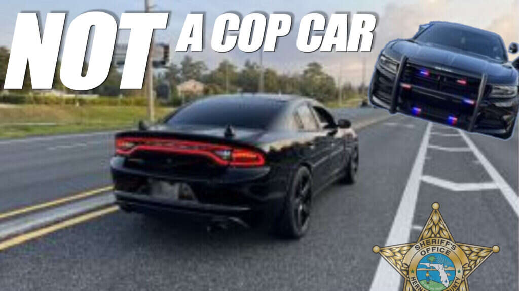 Dodge Charger Driver Caught Impersonating Cop In Front Of A Real Cop