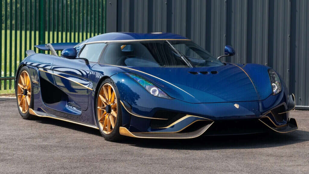 1 Of 9 RHD Koenigsegg Regera Sports Blue Carbon Fiber And Gold Leaf Accents