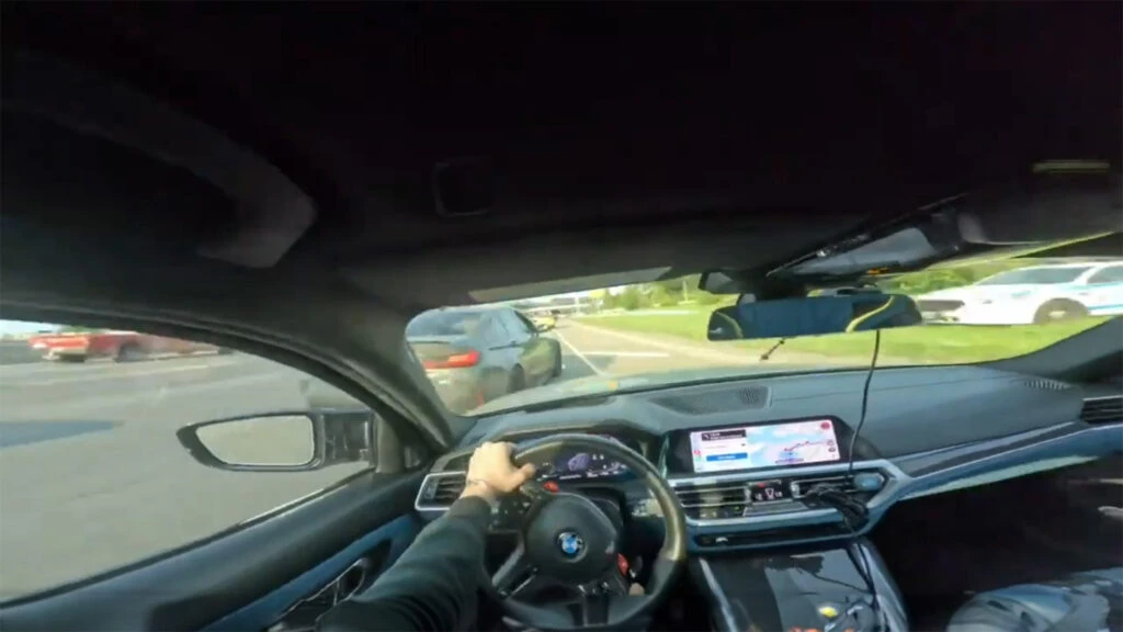 Street Racing Chaos Ends In Karma As BMW Drivers Crash Right In Front Of Cop