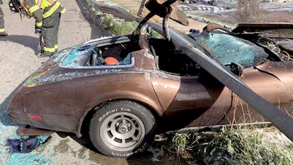 Corvette Driver Made It Out Alive With His Head Left To Tell The Tale