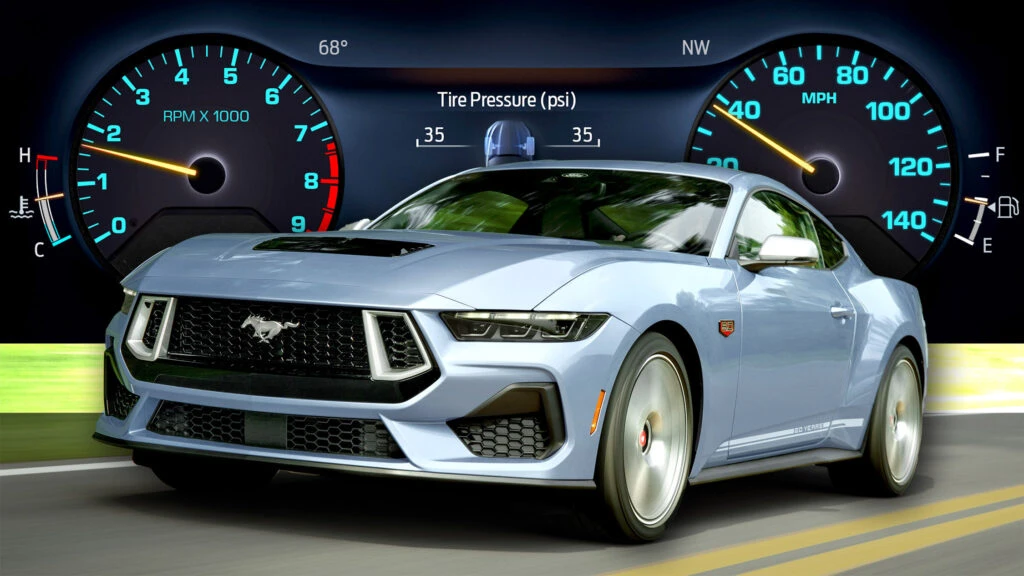 2025 Ford Mustang Gains ’67 Brittany Blue Color And Free ’99 SVT Cobra Gauges