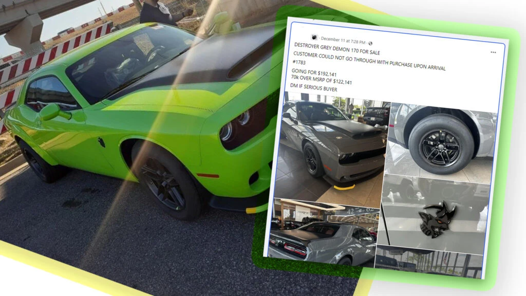 Dodge Dealers Invade Facebook Groups Hunting Buyers For Insanely Marked Up Demon 170s