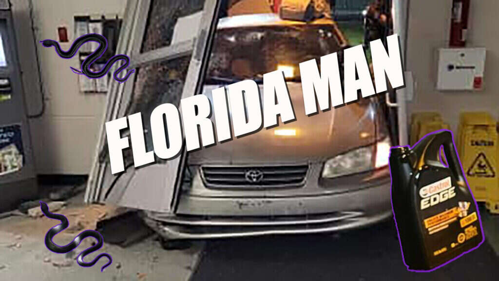 Florida Man Crashes Into Sheriff’s Office, Attacks Officers With Fake Snakes And …Engine Oil